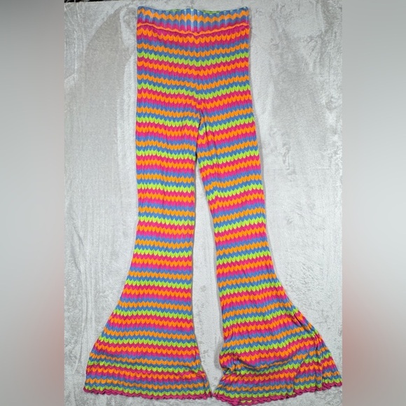 Show Me Your Mumu Susie Flare Leg Pants in Paradise Island Hippie Knit Size XS - Picture 2 of 16